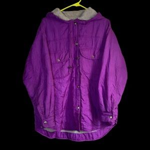 Vintage 90s shiny purple lavon sport button up wind breaker jacket size medium